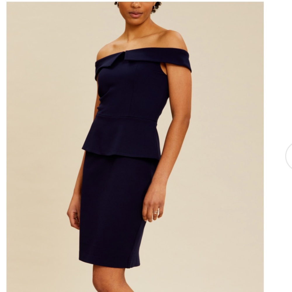 Women's Casual Dresses NAVY - Navy Off-Shoulder Laetita Peplum Dress